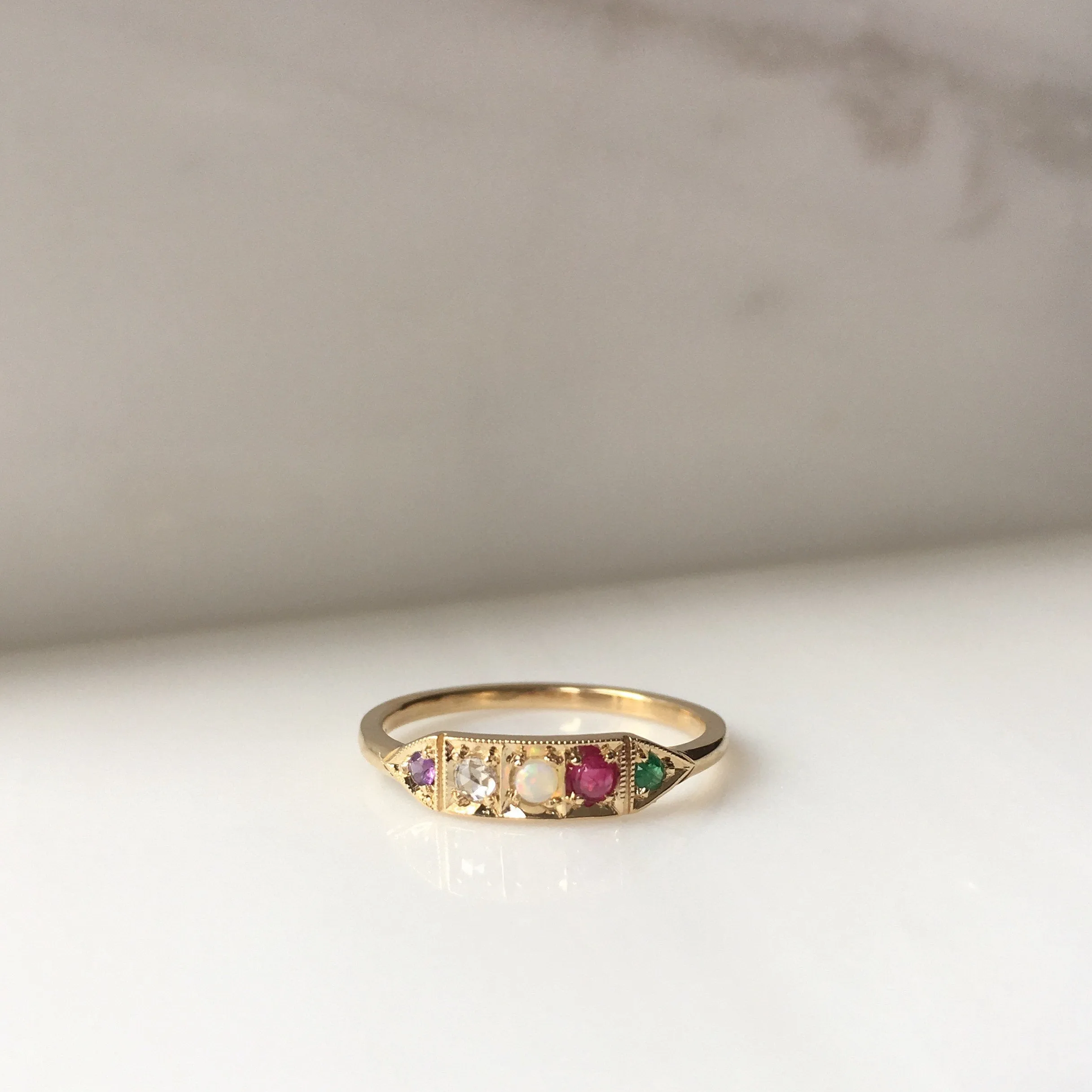 Ms. Goodbar ADORE Acrostic Ring