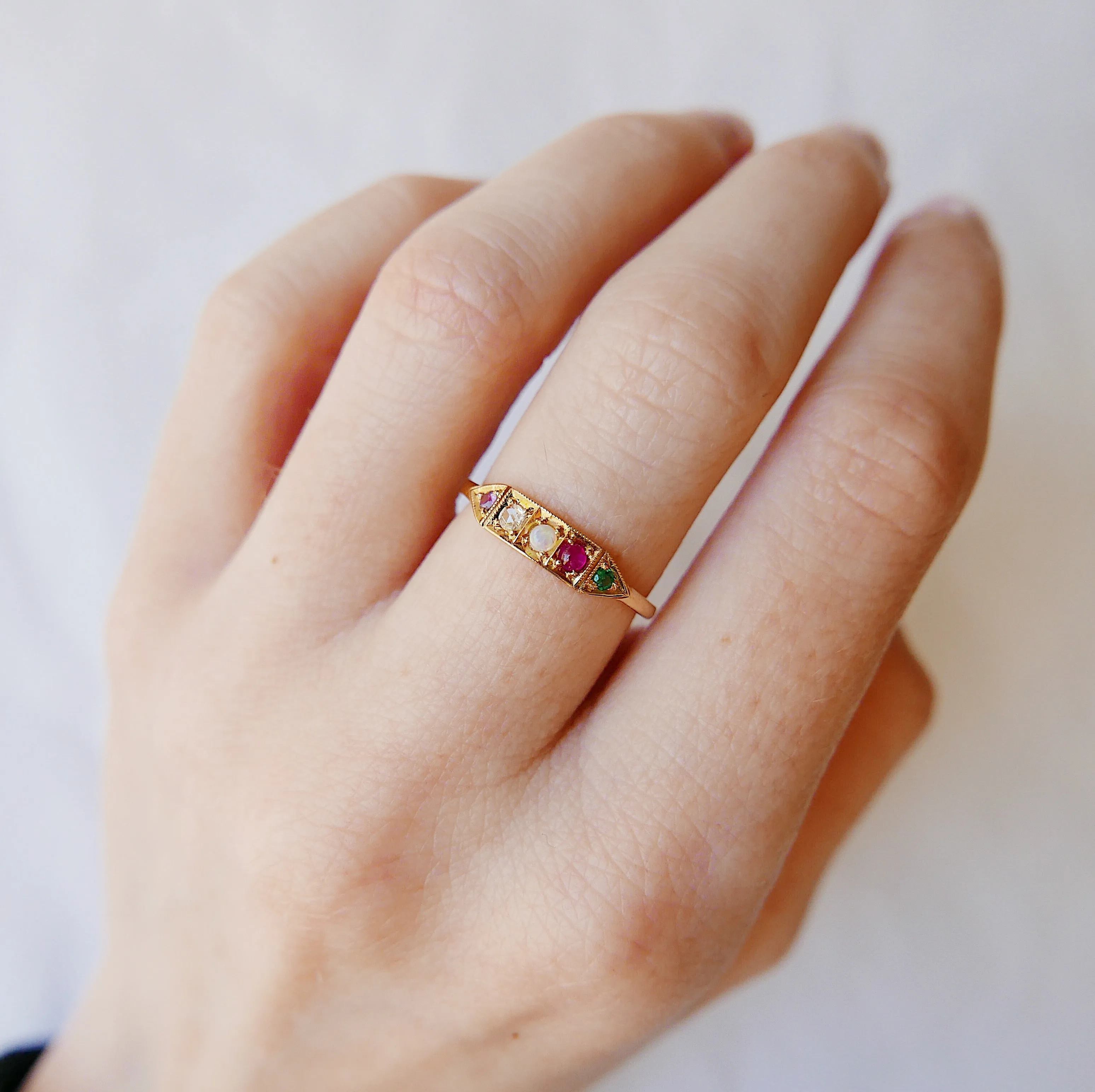 Ms. Goodbar ADORE Acrostic Ring