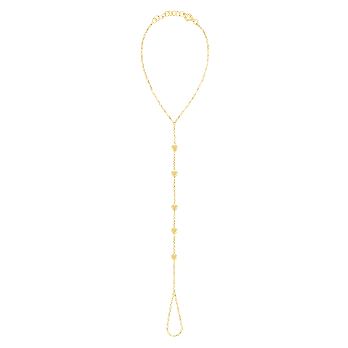 Multiple Helium Heart Hand Chain Bracelet