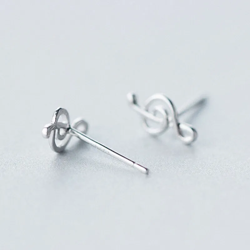 Music Note Treble clef icon Stud Earrings-SS048