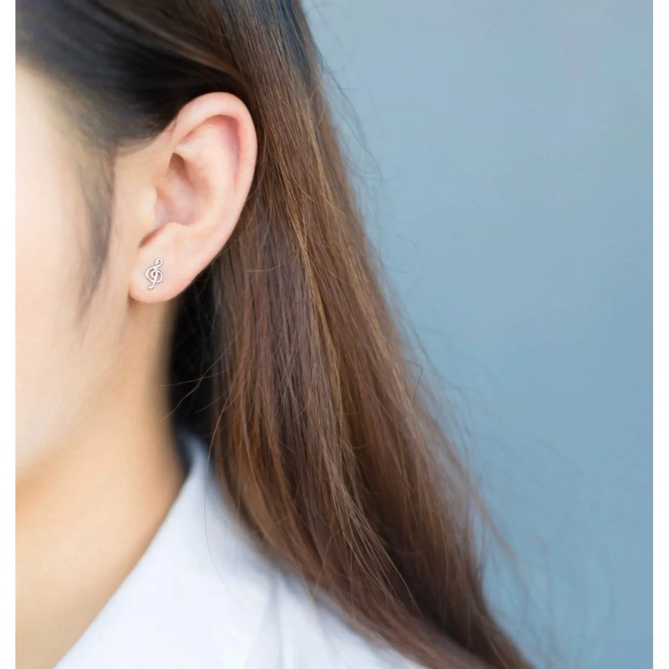 Music Note Treble clef icon Stud Earrings-SS048