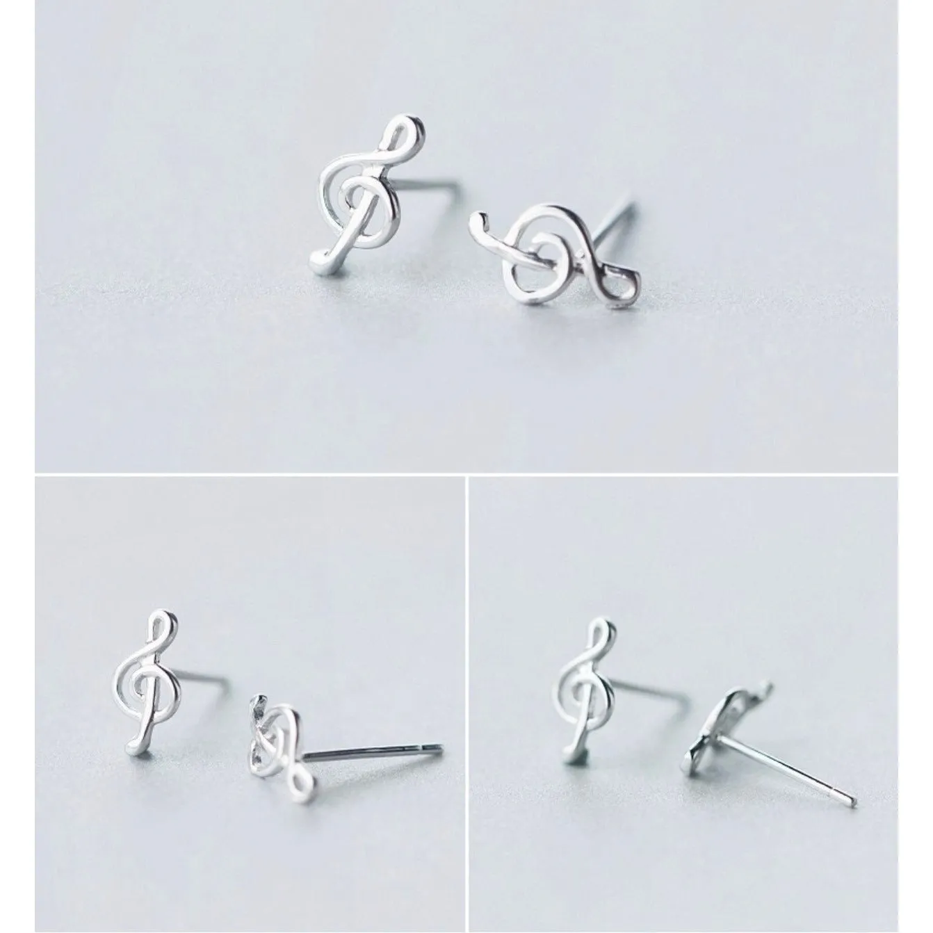 Music Note Treble clef icon Stud Earrings-SS048