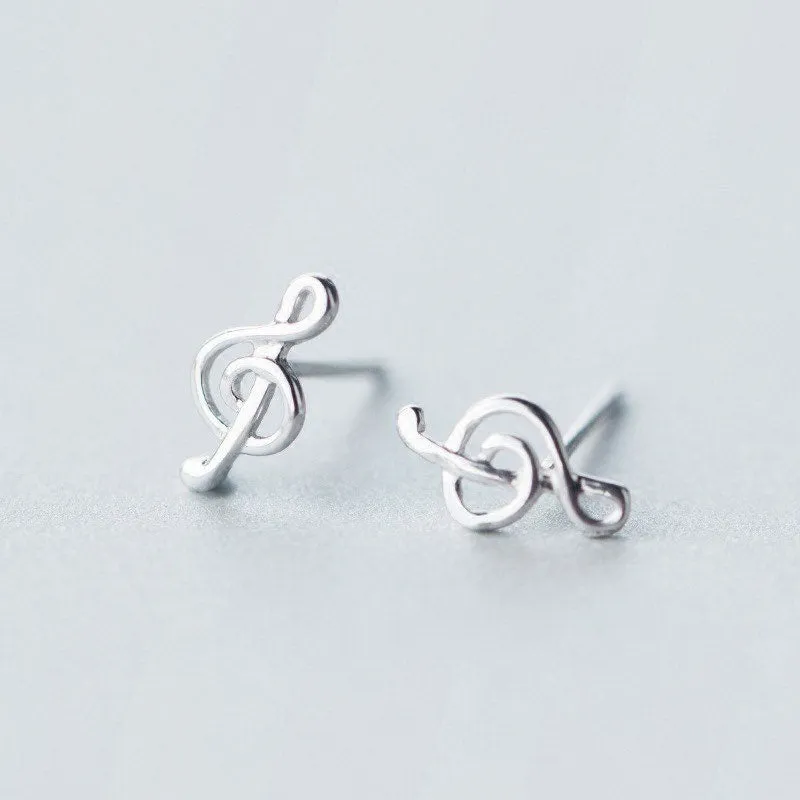 Music Note Treble clef icon Stud Earrings-SS048