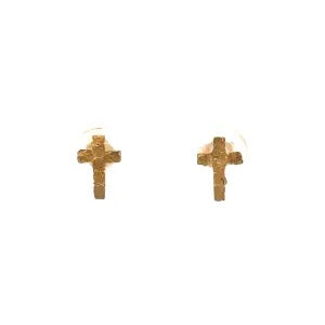 Natural Gold Nugget Cross Earrings by Orocal
