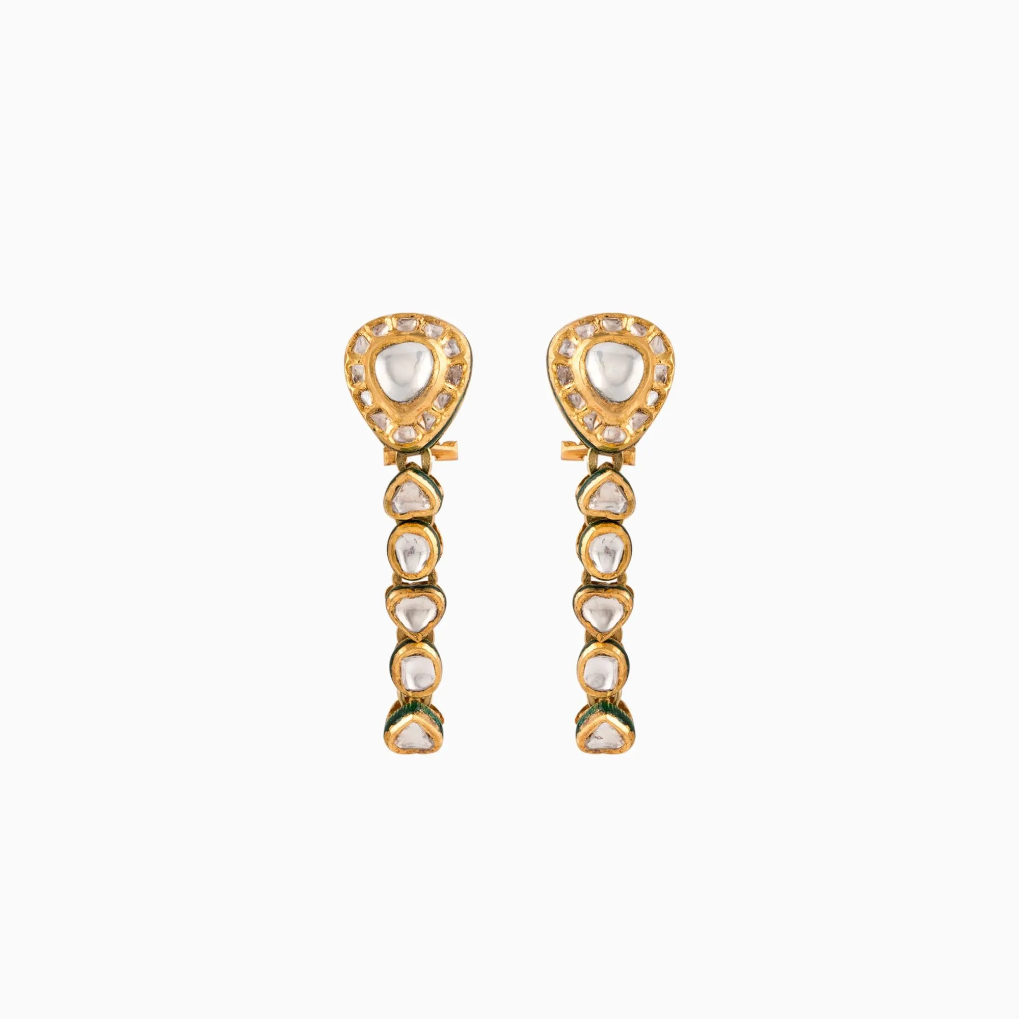 Necklace 2 Line with Unshape Polki Diamond-KMNE2828