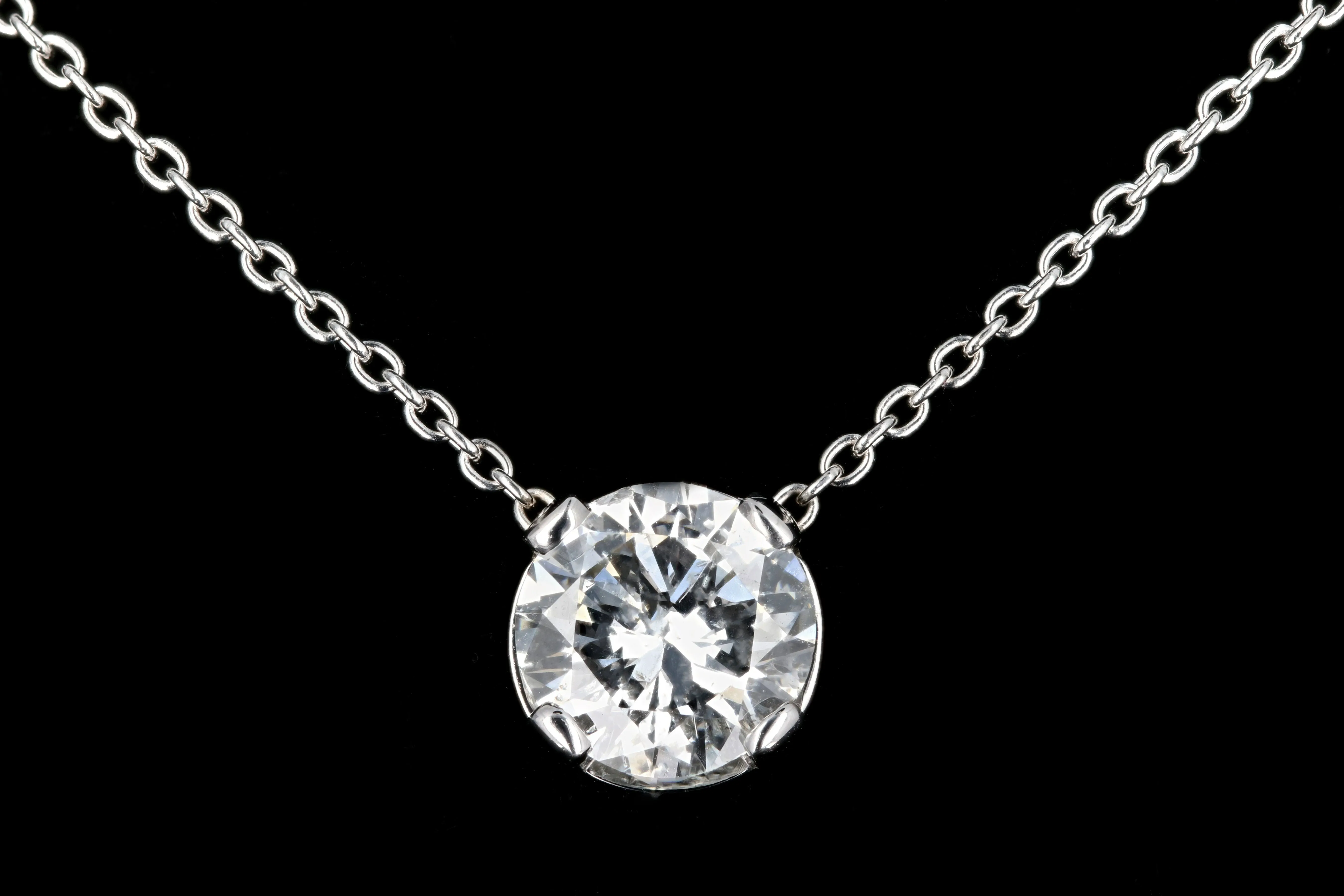 New 14K White Gold 1.34 carat Diamond Necklace