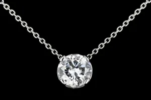 New 14K White Gold 1.34 carat Diamond Necklace