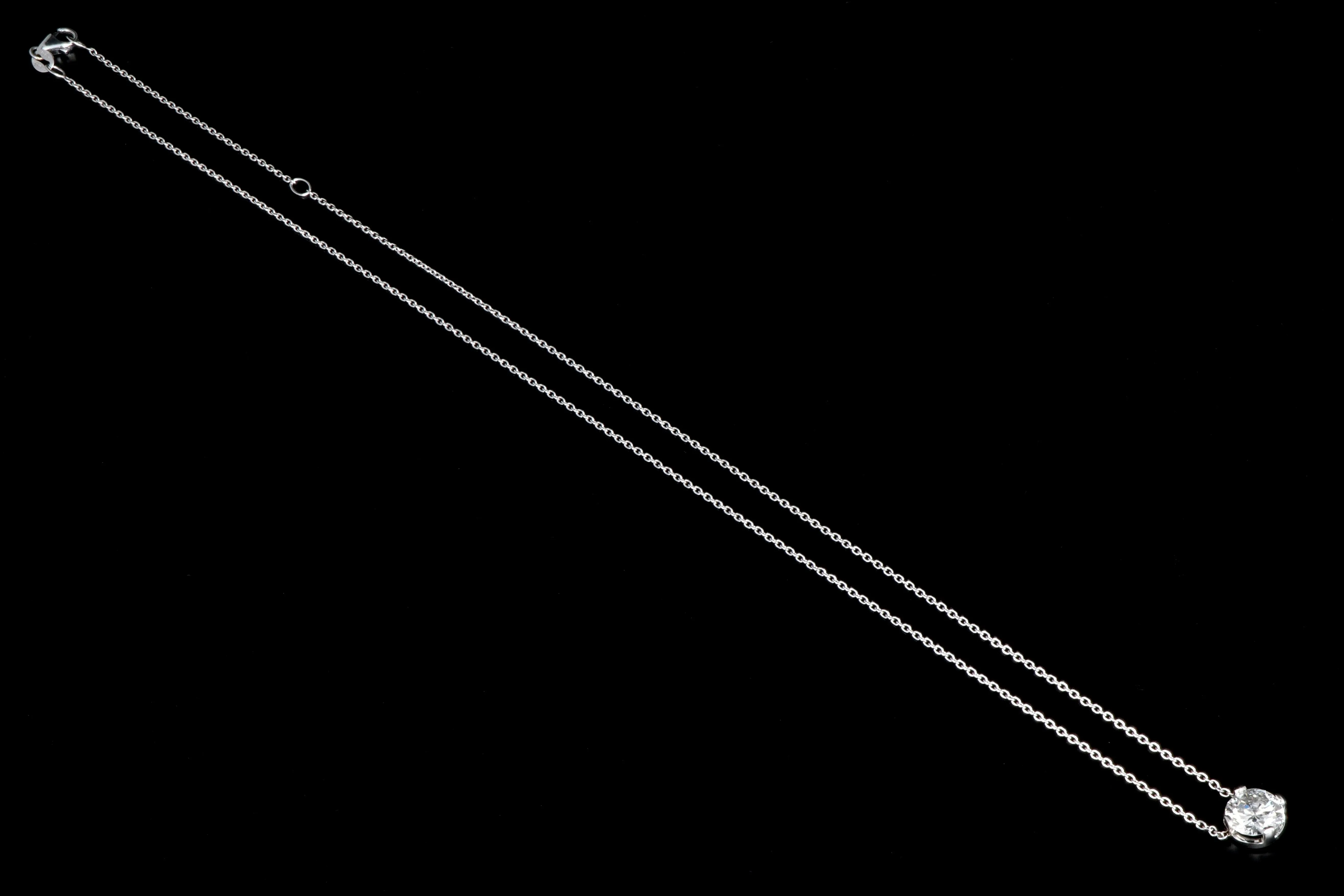 New 14K White Gold 1.34 carat Diamond Necklace