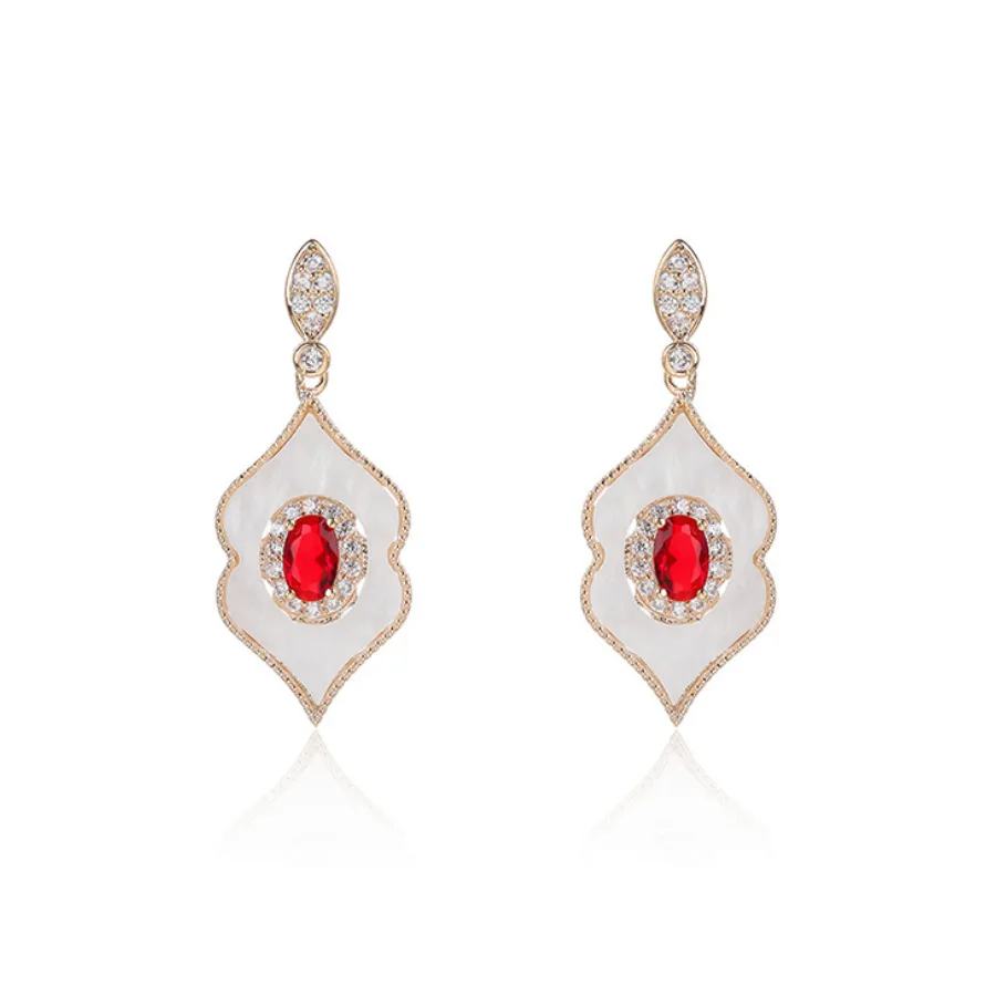 NEW Jaggad Ruby Earrings - 18 k gold plated