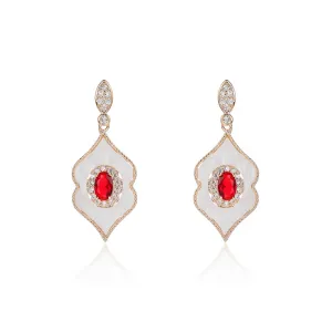 NEW Jaggad Ruby Earrings - 18 k gold plated