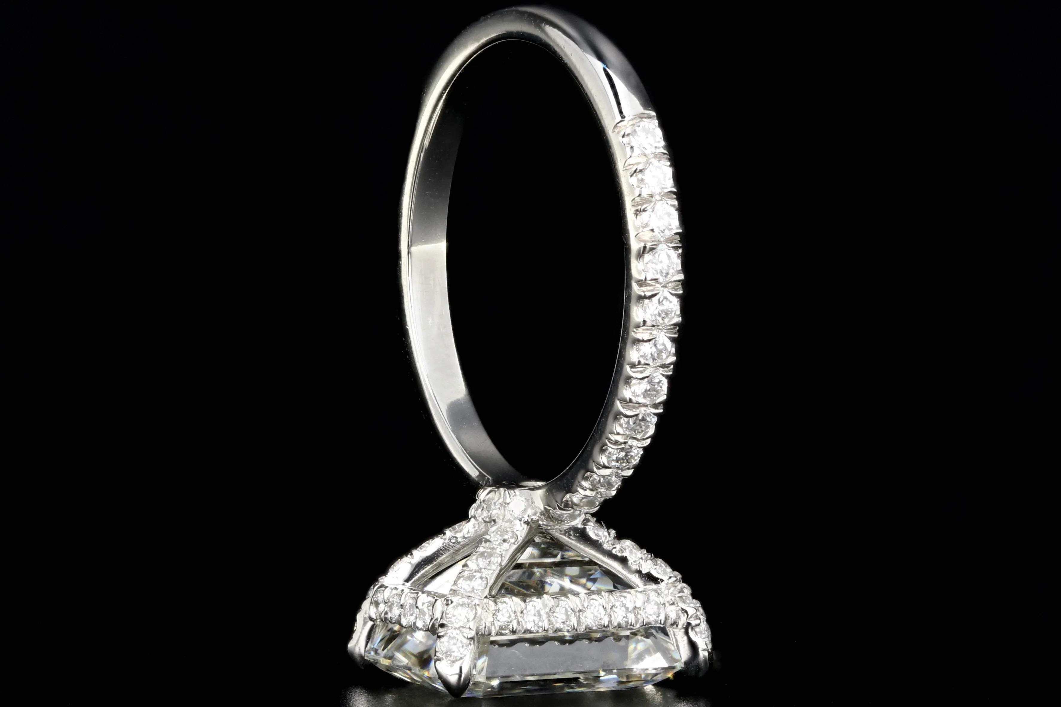 New Platinum 5.02 Carat Emerald Cut Diamond Engagement Ring
