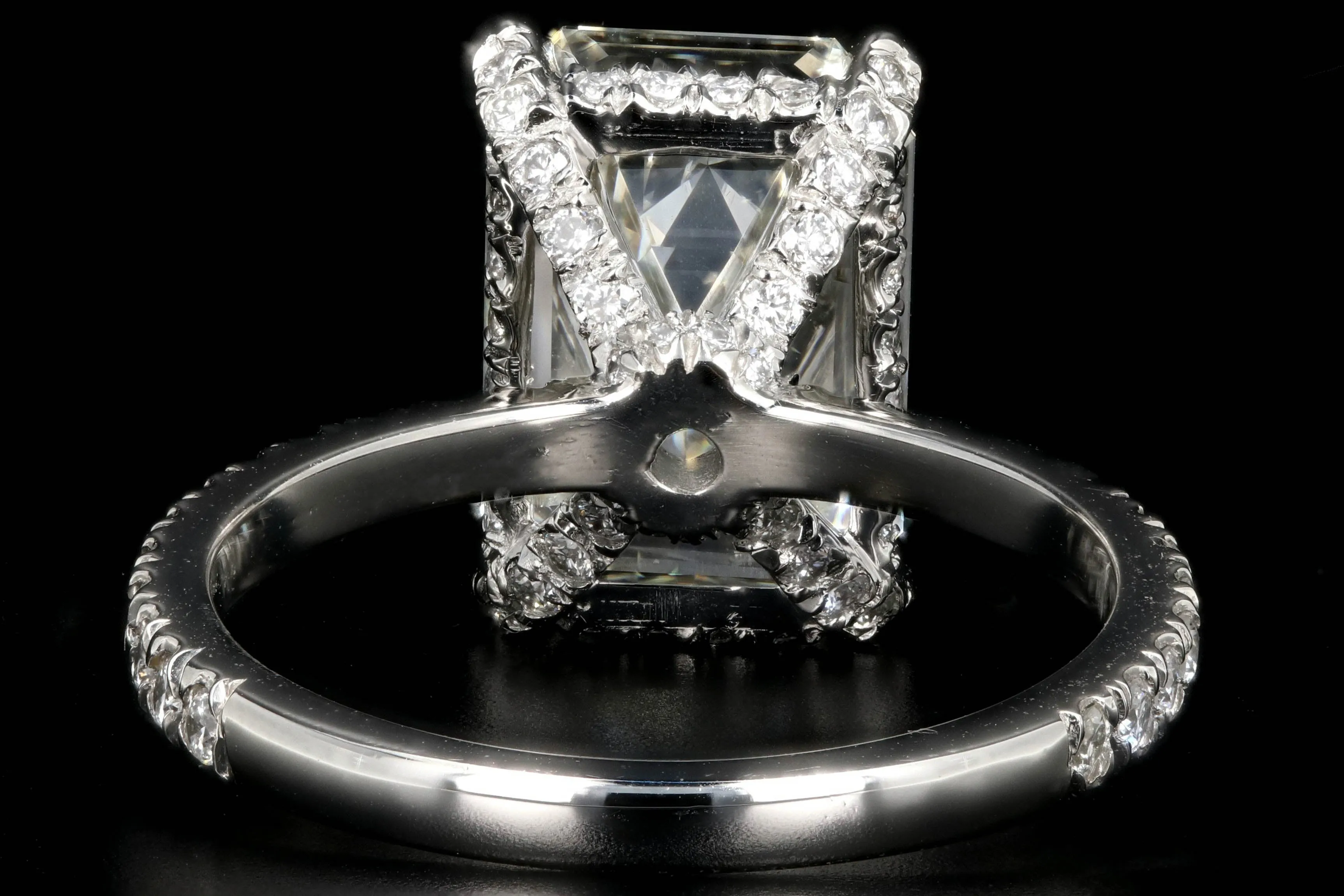 New Platinum 5.02 Carat Emerald Cut Diamond Engagement Ring
