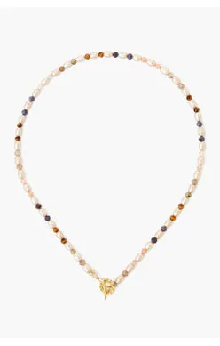 NG-14375 champagne pearl mix necklace