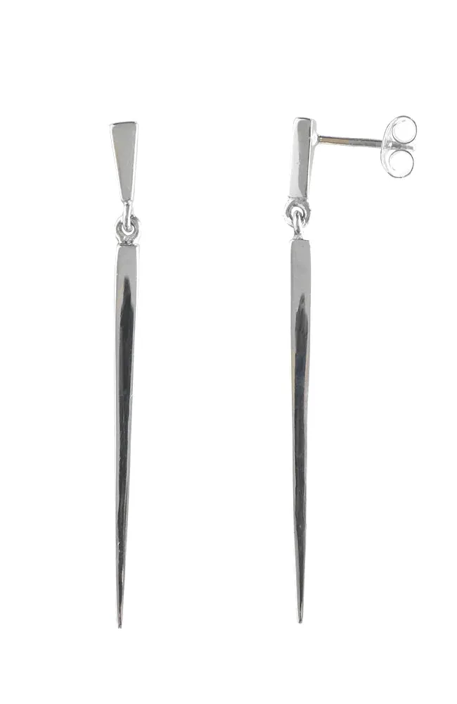 Nina Breddal Sterling Silver Spike Drop Earrings