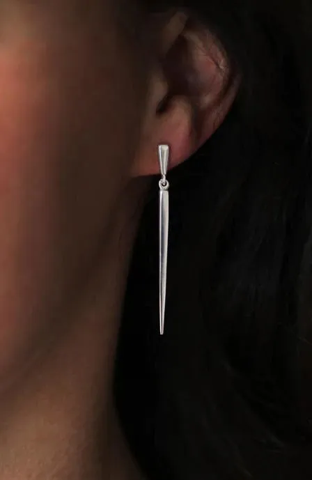 Nina Breddal Sterling Silver Spike Drop Earrings