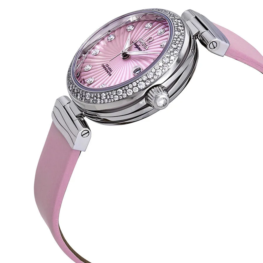 Omega De Ville Pink Mother of Pearl Diamond Dial Ladies Watch 425.37.34.20.57.001