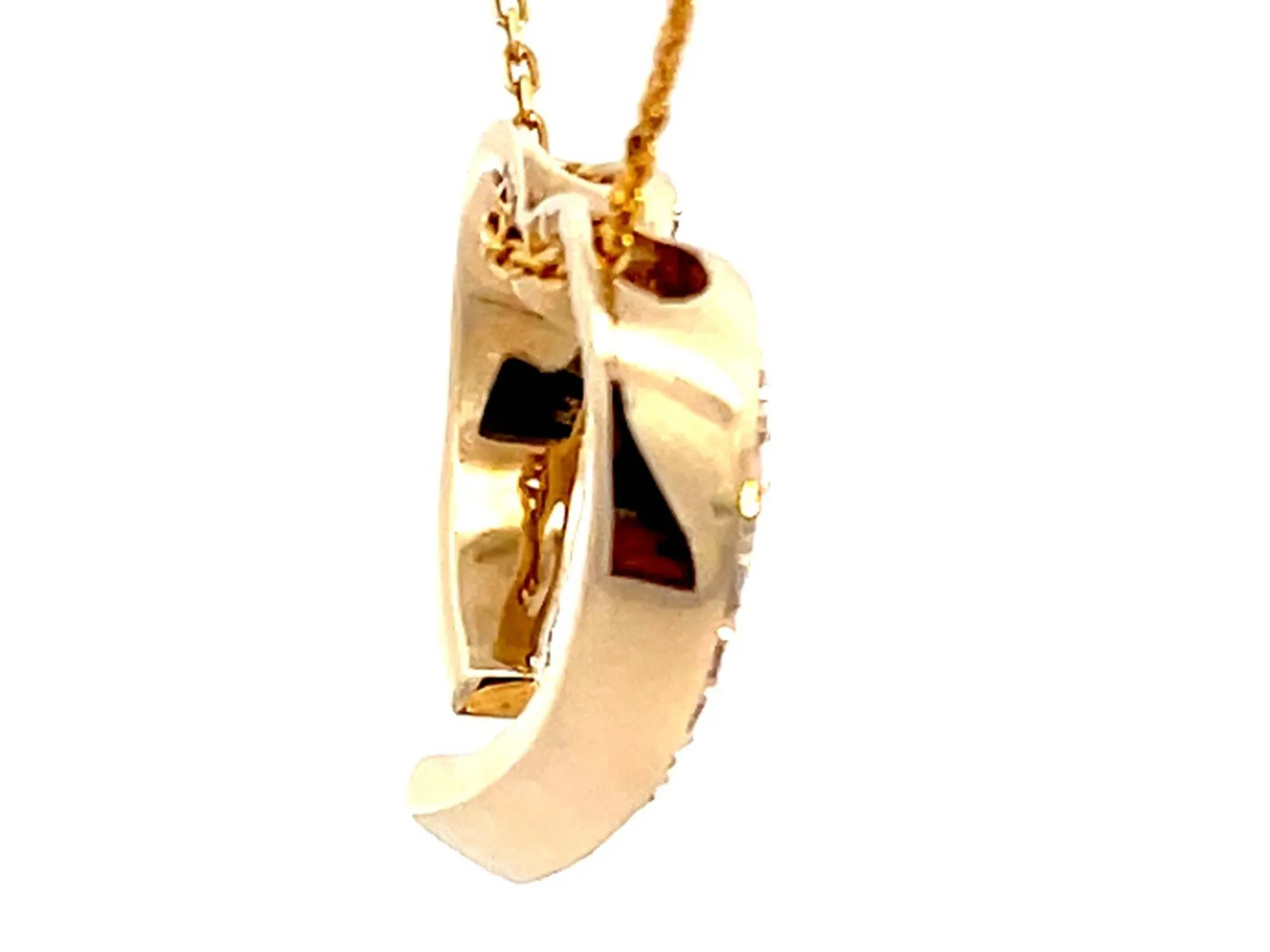 Open Diamond Heart Pendant with Chain in 14k Yellow Gold