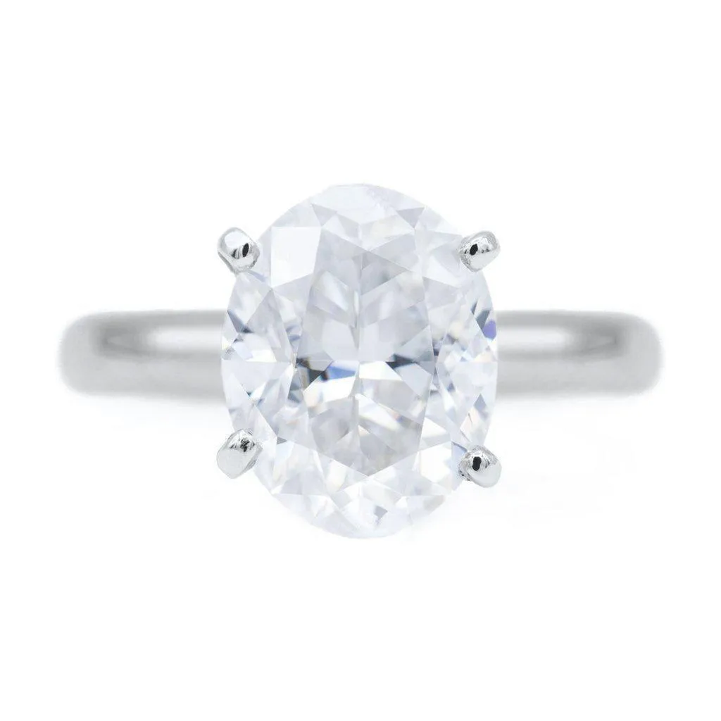 Oval First Crush FAB Moissanite 4 Prongs FANCY Solitaire Ring