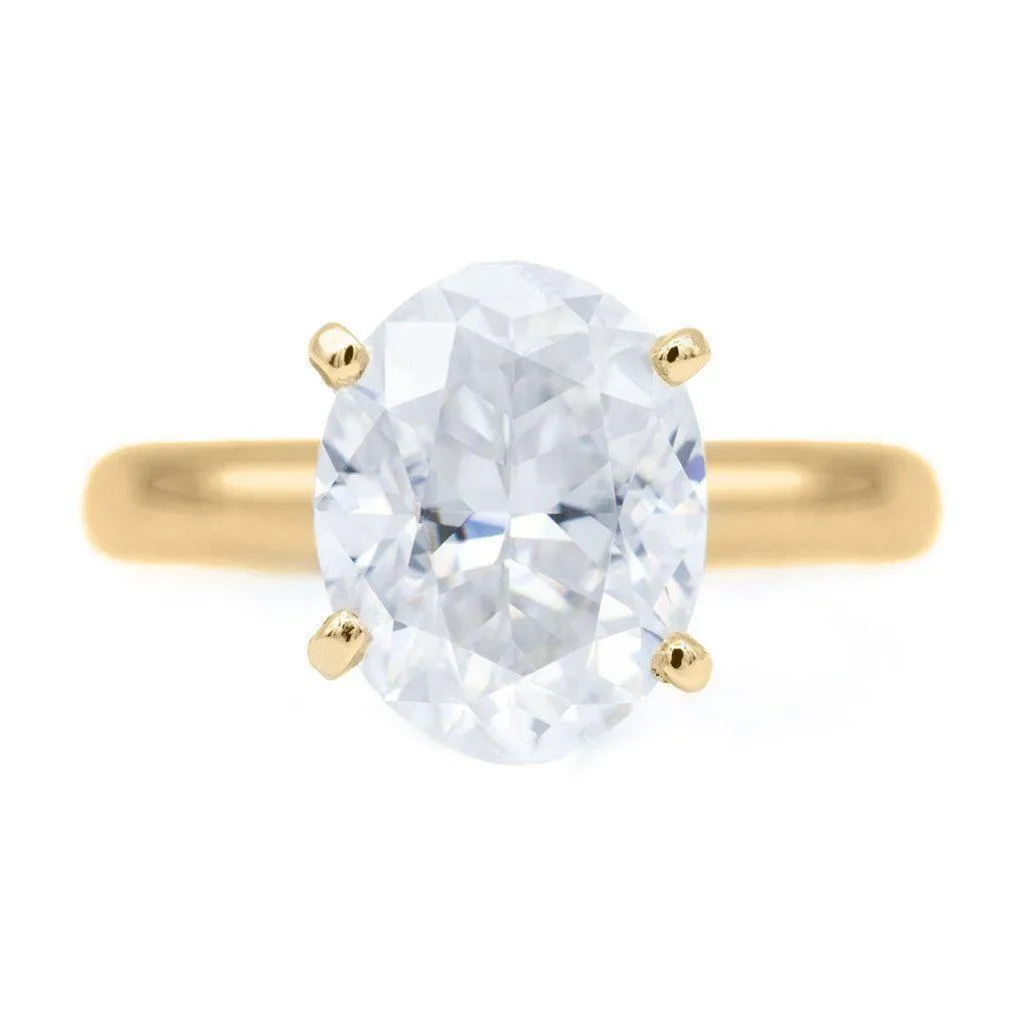 Oval First Crush FAB Moissanite 4 Prongs FANCY Solitaire Ring