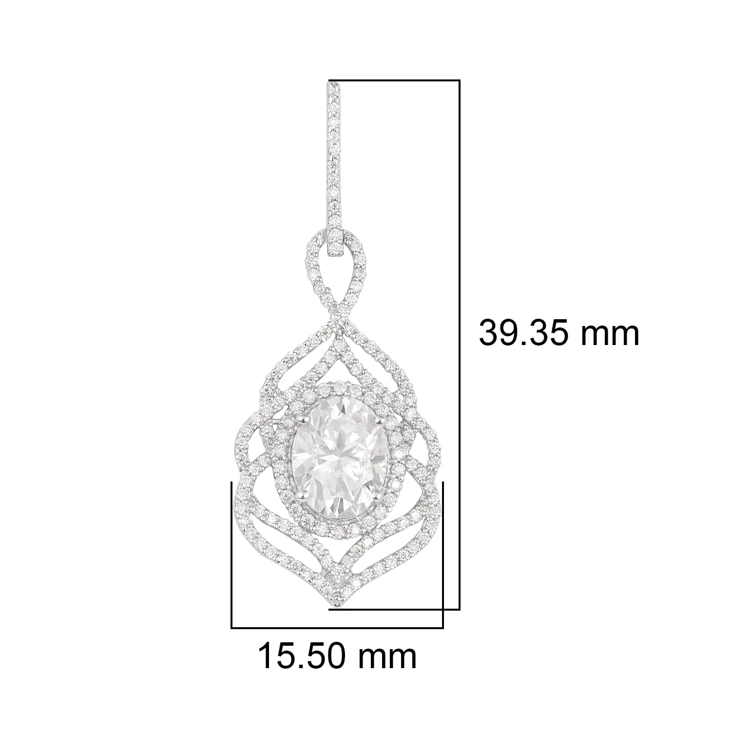 Oval Moissanite 925 Sterling Silver Solitaire Halo Drop Dangle Women Earrings