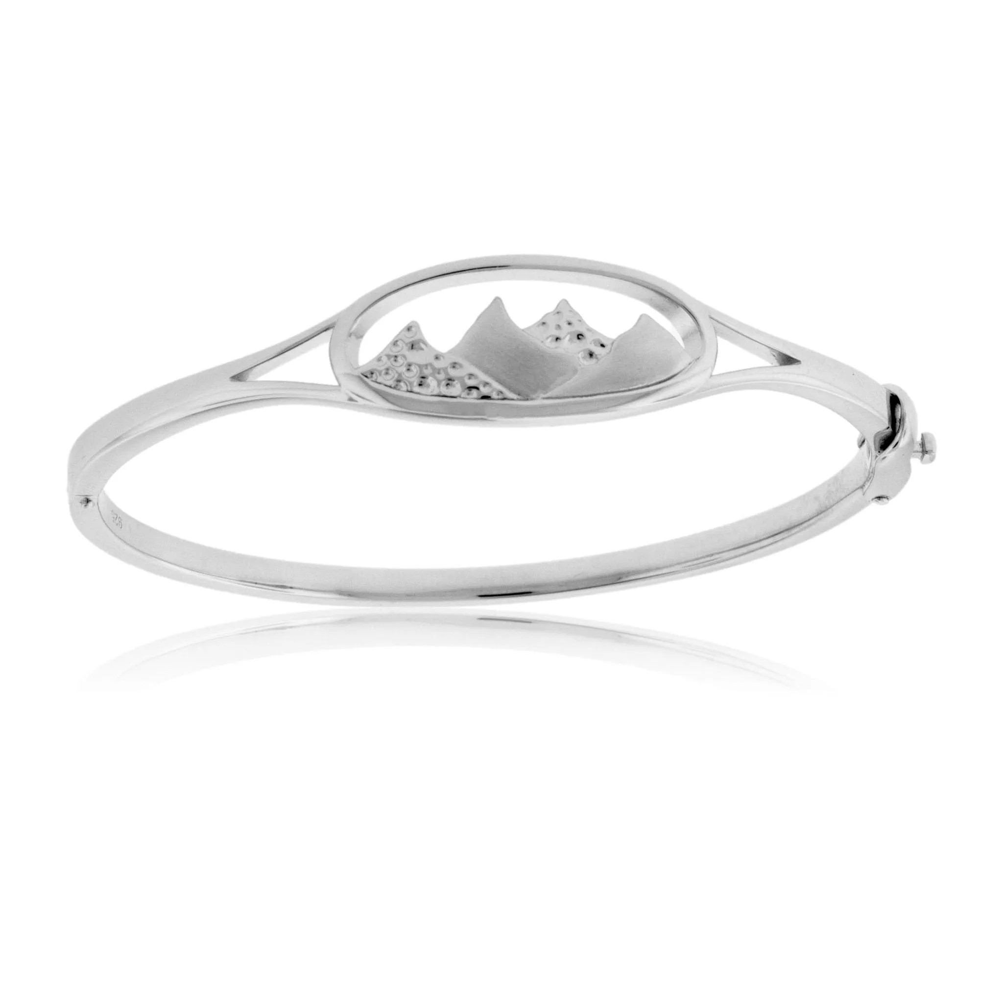 Oval Mountain Ridge Bangle Bracelet