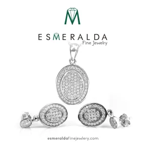 Oval Pendant & Earring Set