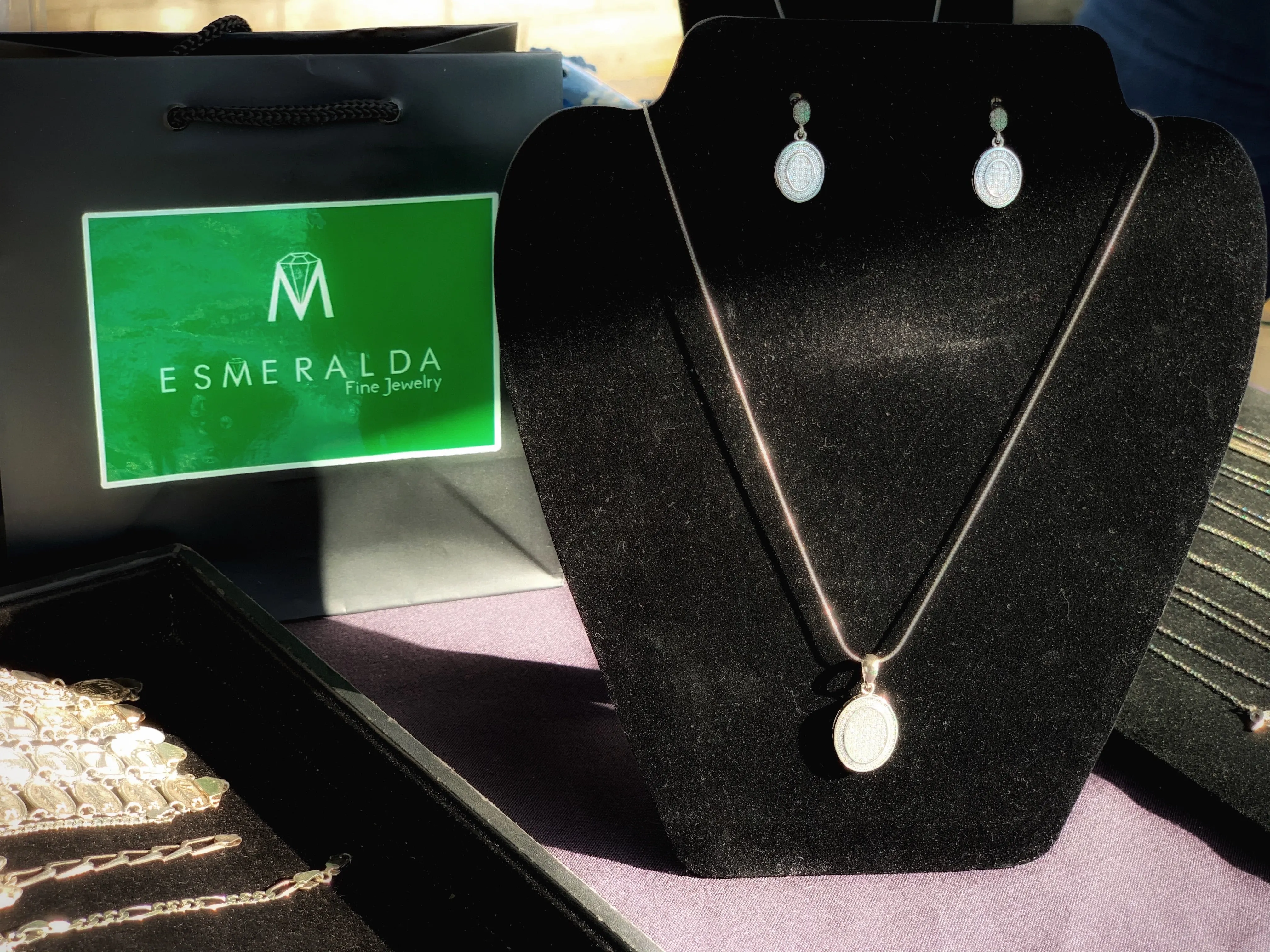 Oval Pendant & Earring Set