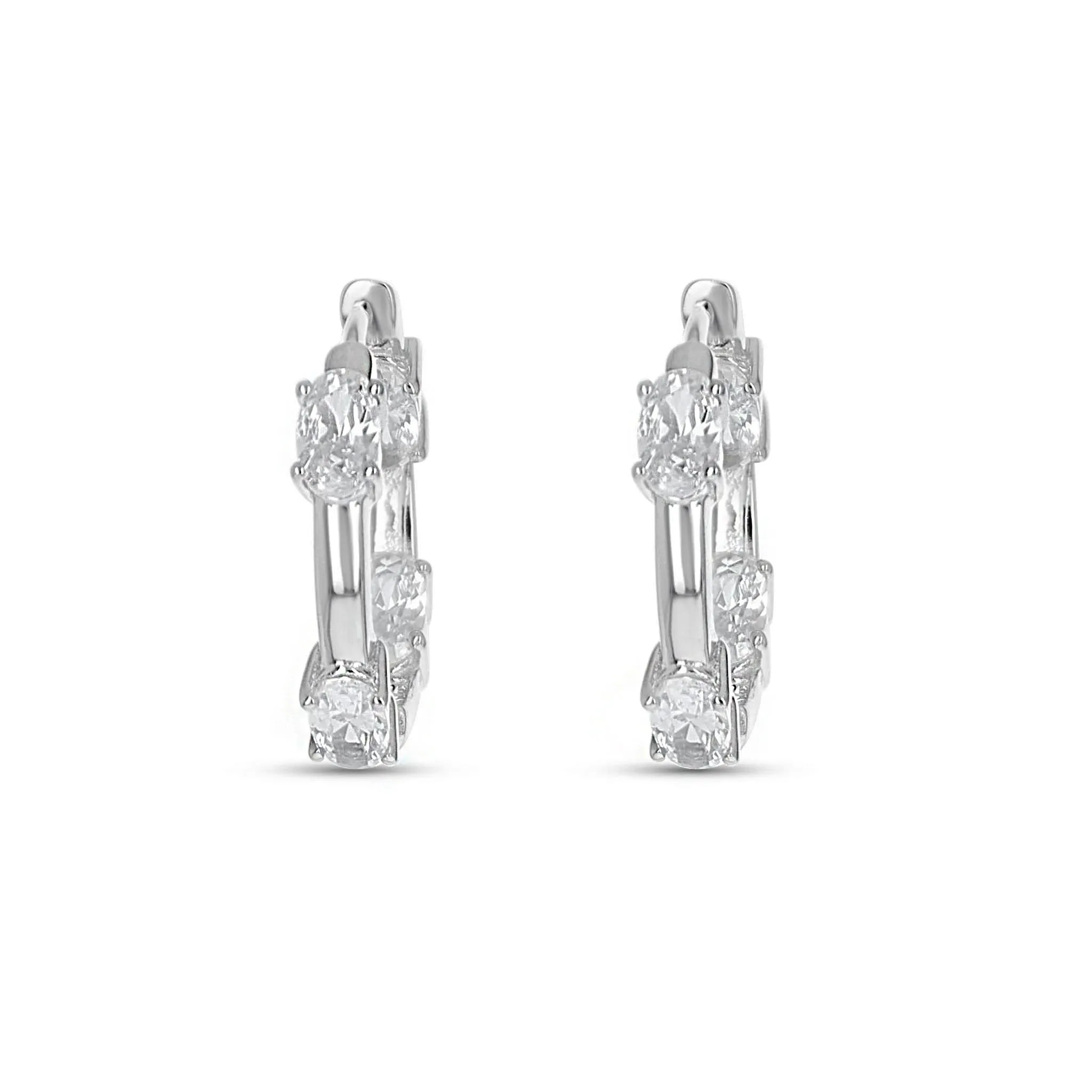Oval Station Hoop Earrings