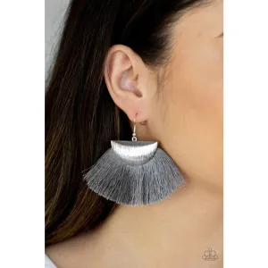 Paparazzi Fox Trap - Silver Fringe Earrings