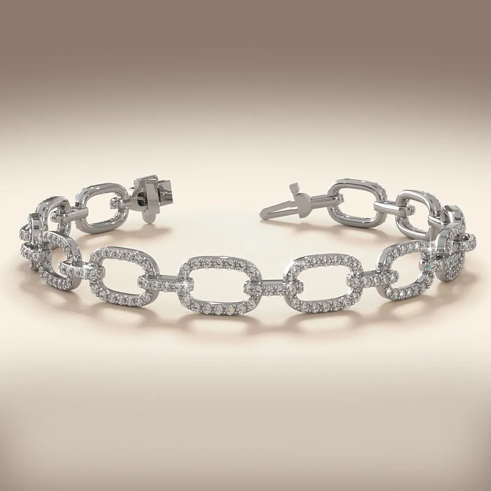 Paperclip Diamond Bracelet with 3.66 ct.(finished) 1.5mm