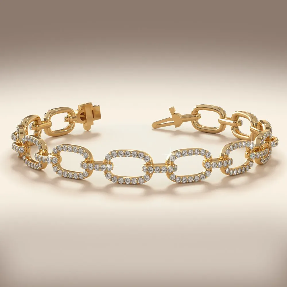 Paperclip Diamond Bracelet with 3.66 ct.(finished) 1.5mm