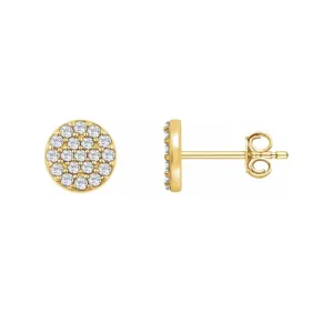 Pave Round Diamond Earrings