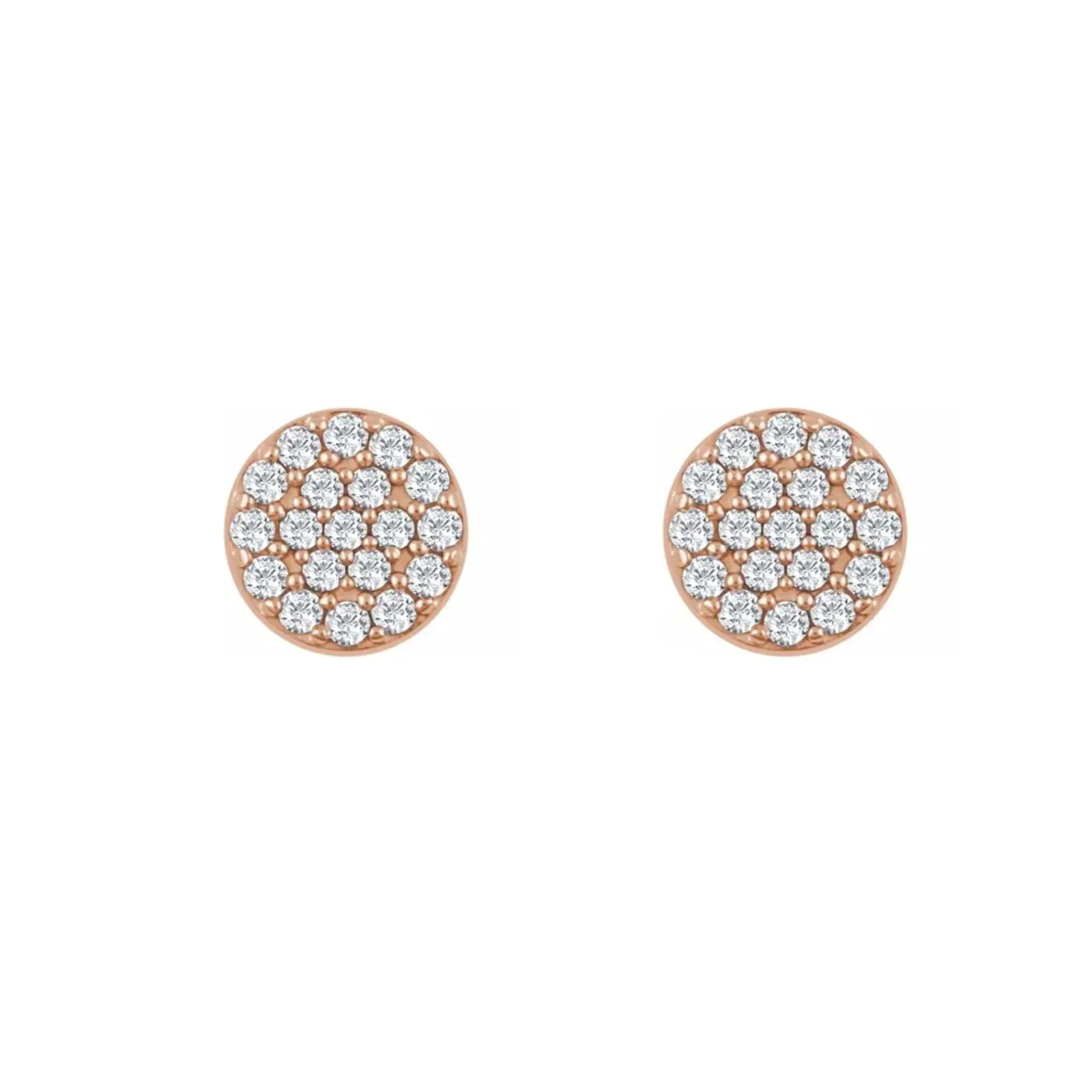 Pave Round Diamond Earrings