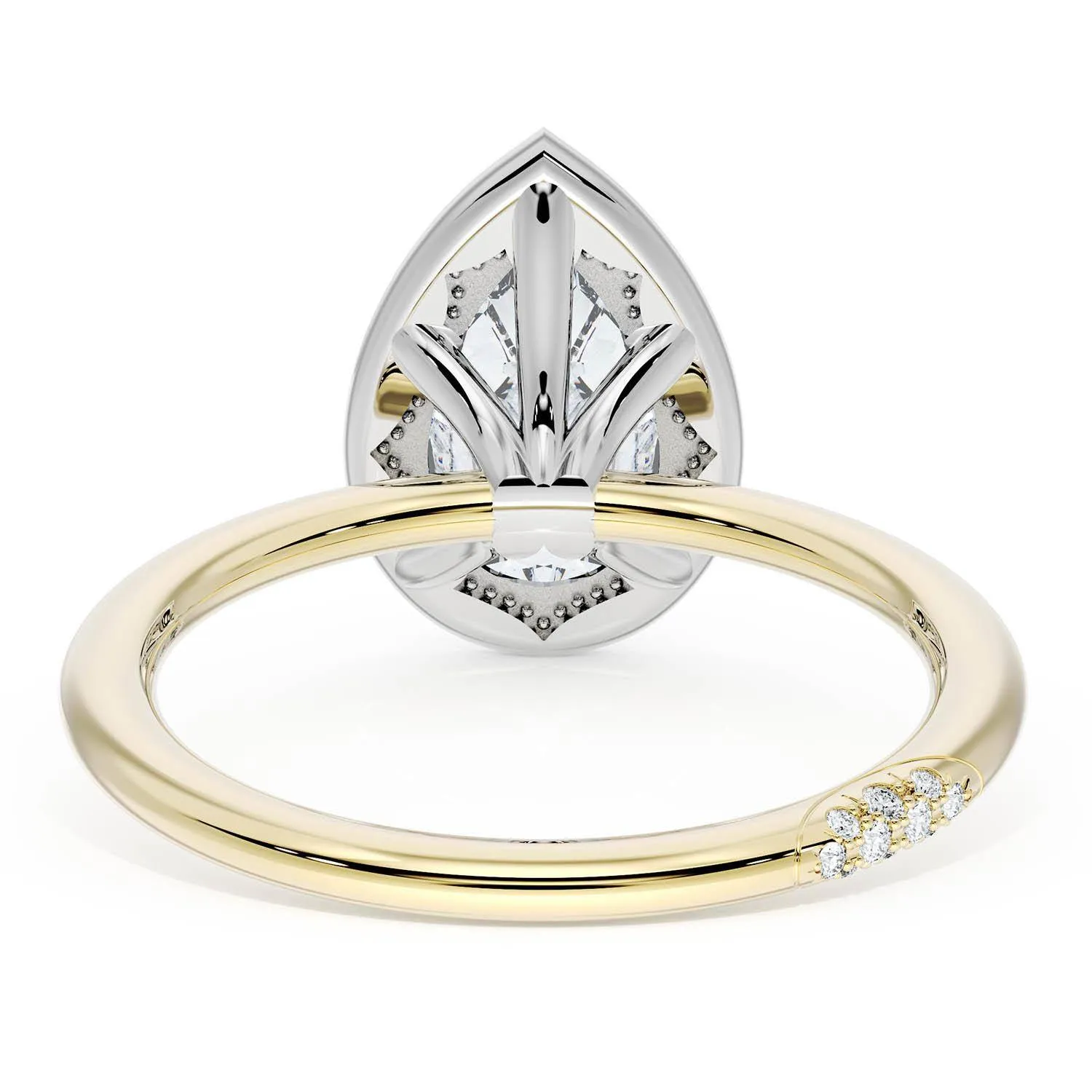 Pear Bloom Two-Tone Engagement Ring
