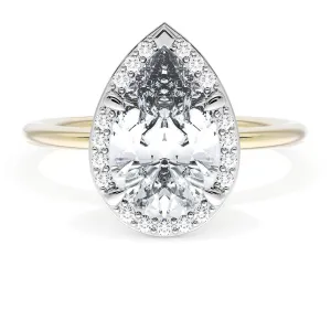 Pear Bloom Two-Tone Engagement Ring