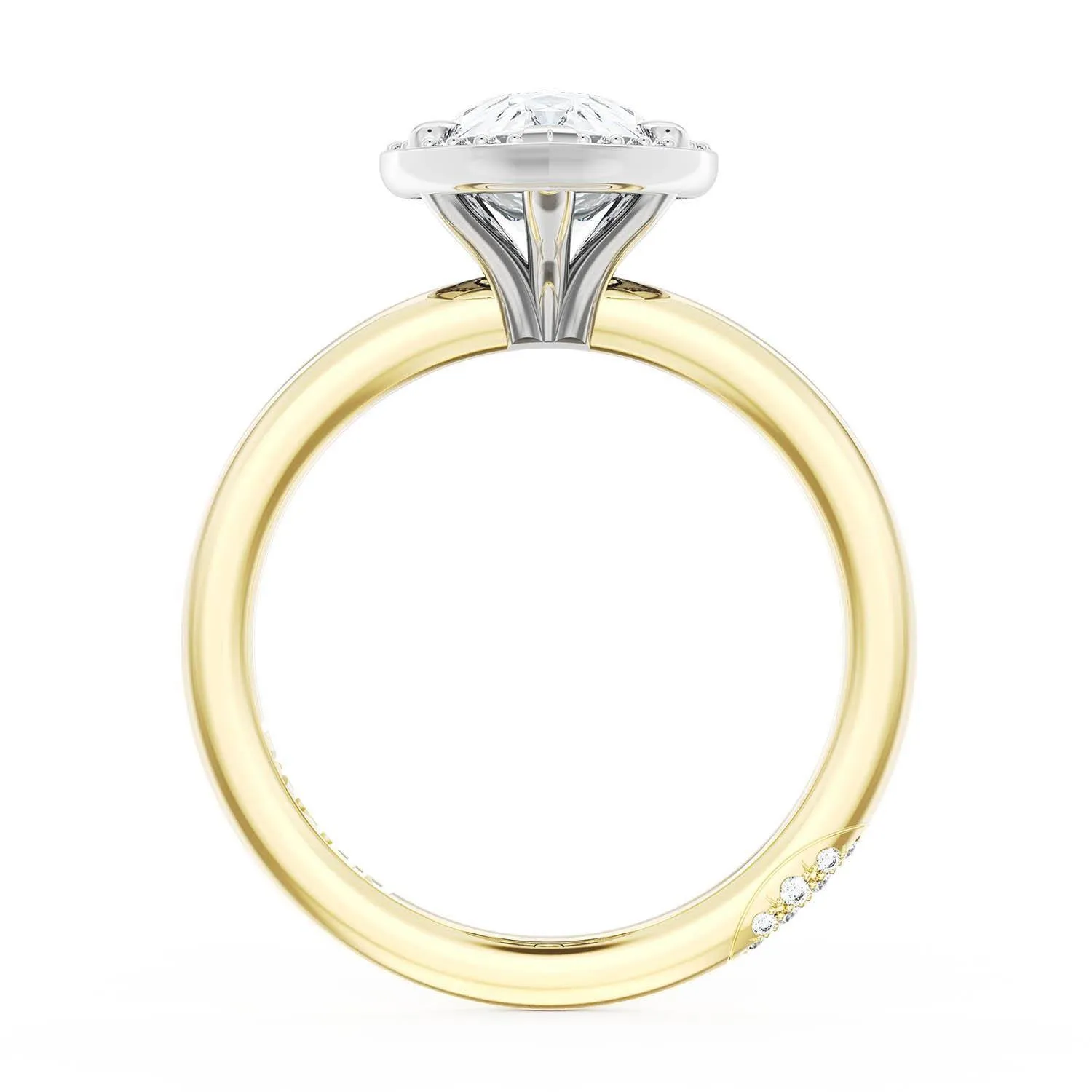 Pear Bloom Two-Tone Engagement Ring