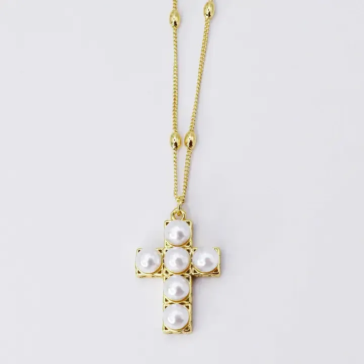 Pearl Cross Necklace