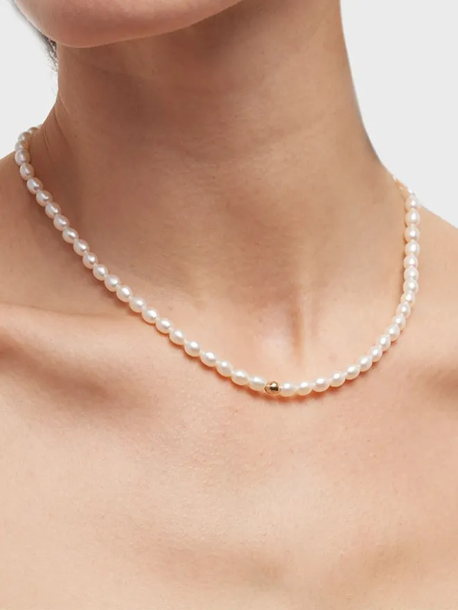Pearl Gold Nugget Necklace