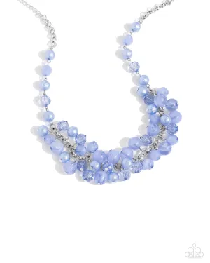 Pearl Pandora - Blue - Faceted Shimmering Bead Paparazzi Short Necklace