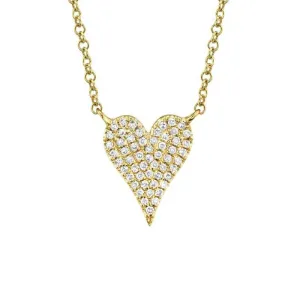 Petite Pave Diamond Heart Necklace
