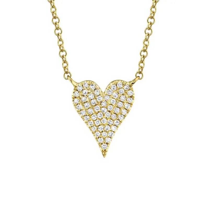 Petite Pave Diamond Heart Necklace