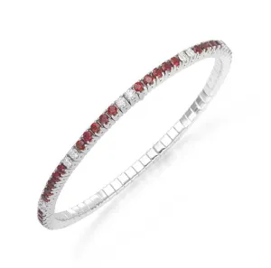 Picchiotti Xpandable 18ct White Gold 1.01ct Diamond Ruby Bracelet