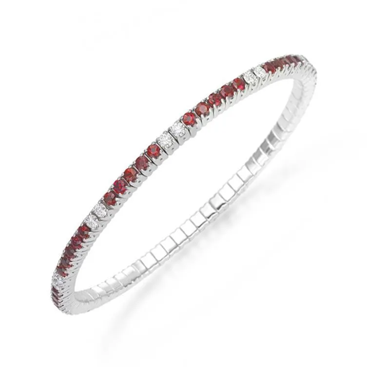 Picchiotti Xpandable 18ct White Gold 1.01ct Diamond Ruby Bracelet