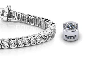 Pillow Bezel Set Lab-Grown Diamond Tennis Bracelet with 3.60 ct.(finished) 2.5mm