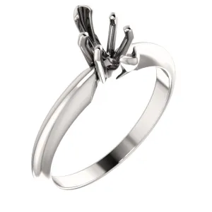 Platinum 6-Prong Marquise V-End Heavy Solitaire Engagement Ring , Size 6