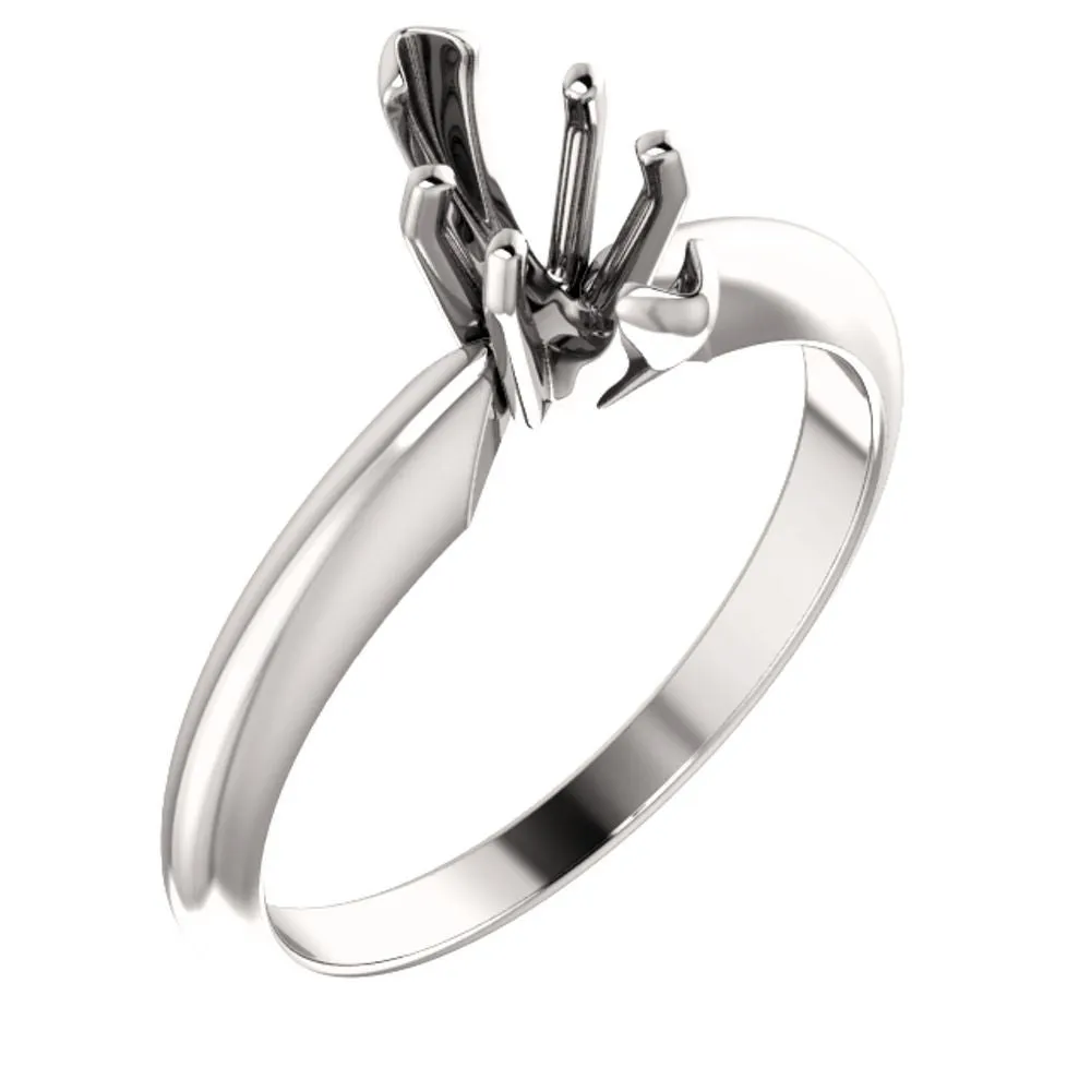 Platinum 6-Prong Marquise V-End Heavy Solitaire Engagement Ring , Size 6