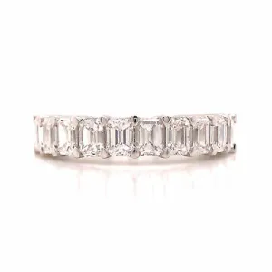 Platinum Emerald Cut Diamond Halfway Eternity Band