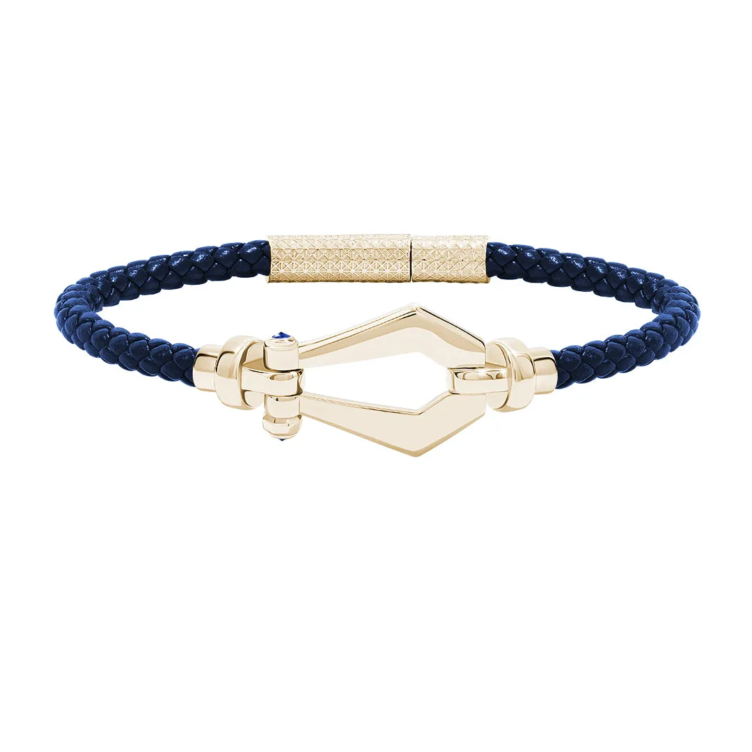 Premium Buckle Leather Bracelet in Gold