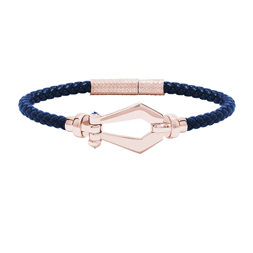 Premium Buckle Leather Bracelet in Gold