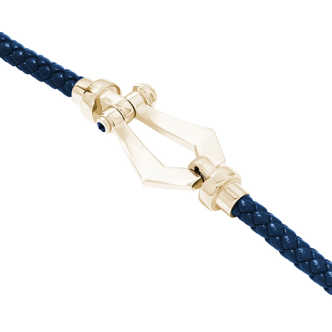 Premium Buckle Leather Bracelet in Gold